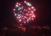 Feuerwerk zum Schlösserfest in Dornburg bei Jena, Thüringen